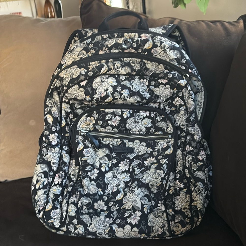 Vera Bradley Floral Black and White Backpack